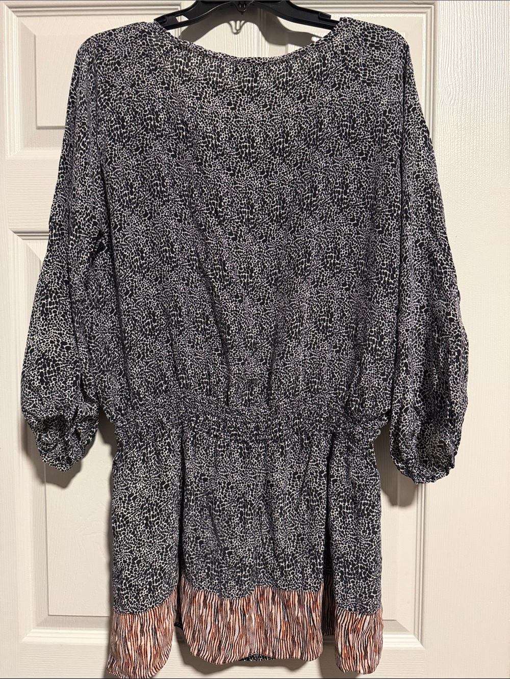 Tolani Rust Floral Long Sleeve Tiered Mini Dress
